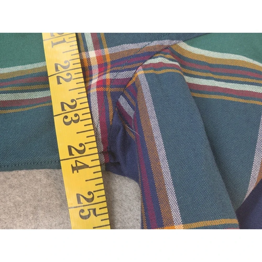 GAP Untucked Shirt Mens L Long Sleeve Blue Green Plaid Oxford Preppy Work Casual